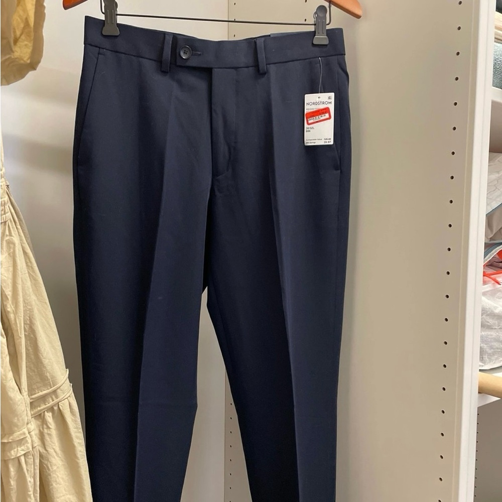 Victor Emmanuel Men's Navy Dress Pants